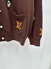 kitlife Louis Vuitton Embroidered Cotton Cardigan brown - 2