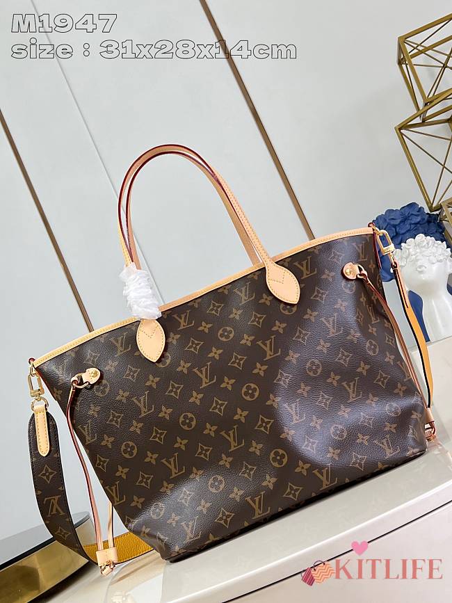 kitlife LV Neverfull Bandoulière Inside Out MM yellow M11947 -28 x 14 x 31 cm - 1