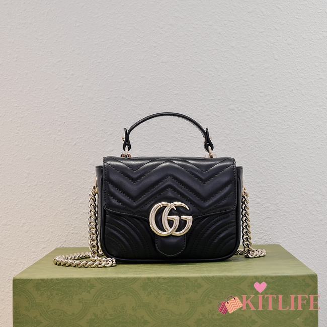 kitlife Gucci GG Marmont top handle bag black - 17 × 13 × 6 cm - 1