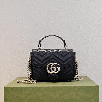 kitlife Gucci GG Marmont top handle bag black - 17 × 13 × 6 cm