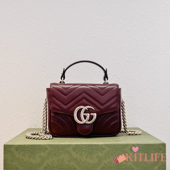 kitlife Gucci GG Marmont top handle bag red - 17 × 13 × 6 cm - 1