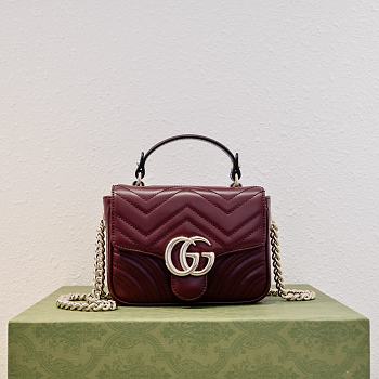 kitlife Gucci GG Marmont top handle bag red - 17 × 13 × 6 cm