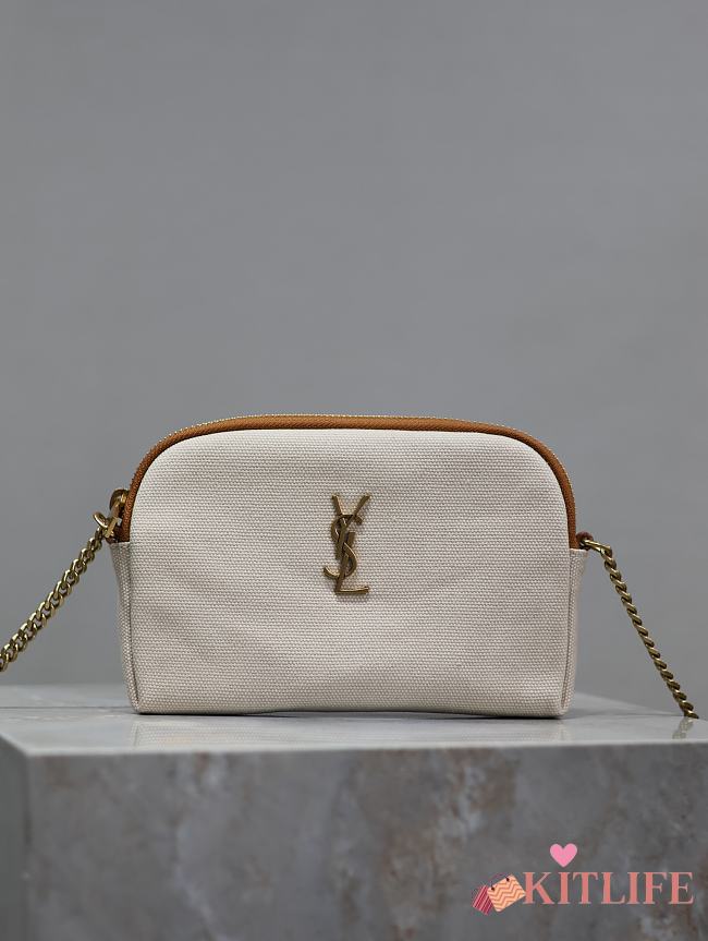 kitlife Saint Laurent Gaby patent leather shoulder bag cream - 19x3x3.5cm - 1