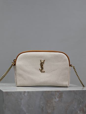 kitlife Saint Laurent Gaby patent leather shoulder bag cream - 19x3x3.5cm