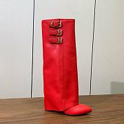 kitlife Givenchy Shark Lock Buckles leather ankle boots red - 4