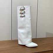 kitlife Givenchy Shark Lock Buckles leather ankle boots white - 4