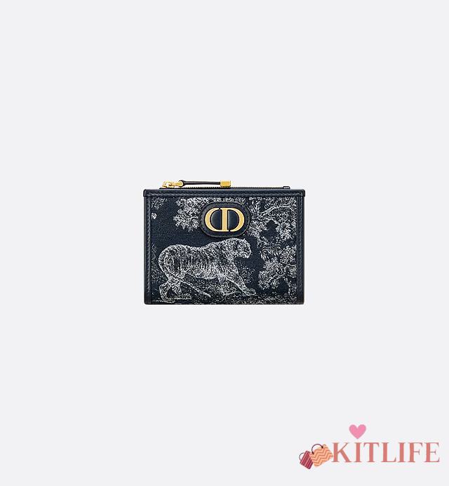 kitlife 30 Montaigne Dahlia Wallet Blue Toile de Jouy Reverse Jacquard 11.5 x 9 x 2 cm - 1