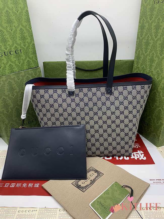 Kitlife Gucci Totissima medium tote bag blue - 30x28x26 cm - 1