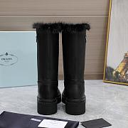 kitlife Prada Leather and shearling boots black  - 2