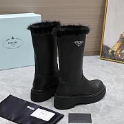 kitlife Prada Leather and shearling boots black  - 5