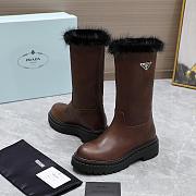 kitlife Prada Leather and shearling boots brown - 3