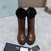 kitlife Prada Leather and shearling boots brown - 2