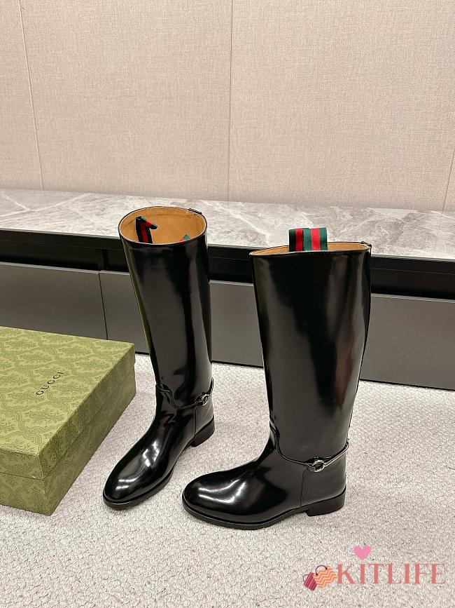 kitlife Gucci Women's slim Horsebit boot black - 1