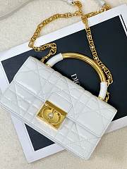 kitlife Mini Dior Ange Bag Latte Macrocannage Lambskin White - 20x5x12cm - 1
