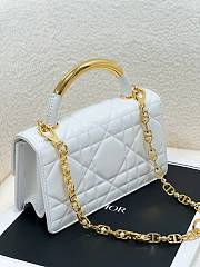 kitlife Mini Dior Ange Bag Latte Macrocannage Lambskin White - 20x5x12cm - 6