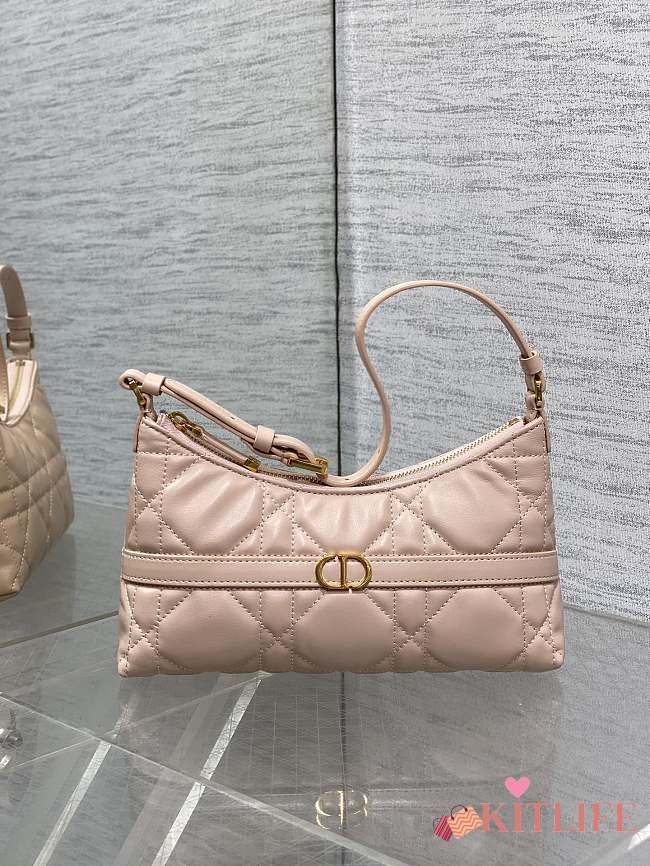 Kitlife Dior Caro Mini Hobo Shoulder Bag Pink - 23 x 13 x 6 cm - 1
