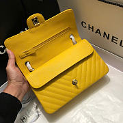 Chanel Caviar Leather 25cm Flap In Yellow With Gold Hardware - 6