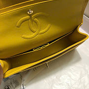 Chanel Caviar Leather 25cm Flap In Yellow With Gold Hardware - 5