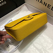 Chanel Caviar Leather 25cm Flap In Yellow With Gold Hardware - 4