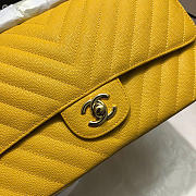 Chanel Caviar Leather 25cm Flap In Yellow With Gold Hardware - 2