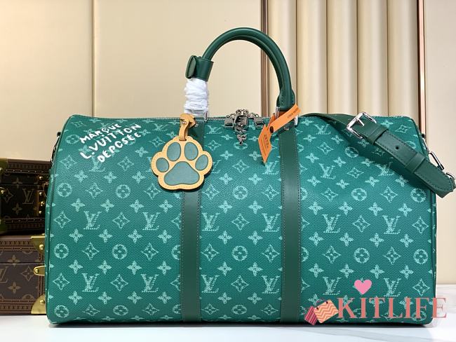 kitlife LV Keepall Bandoulière 45 green bag - 55 x 31 x 26 cm - 1