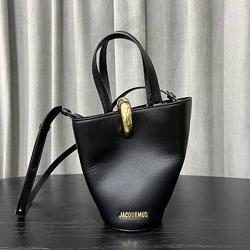 Jacquemus Le Petit Bambola Black Leather Bucket Bag