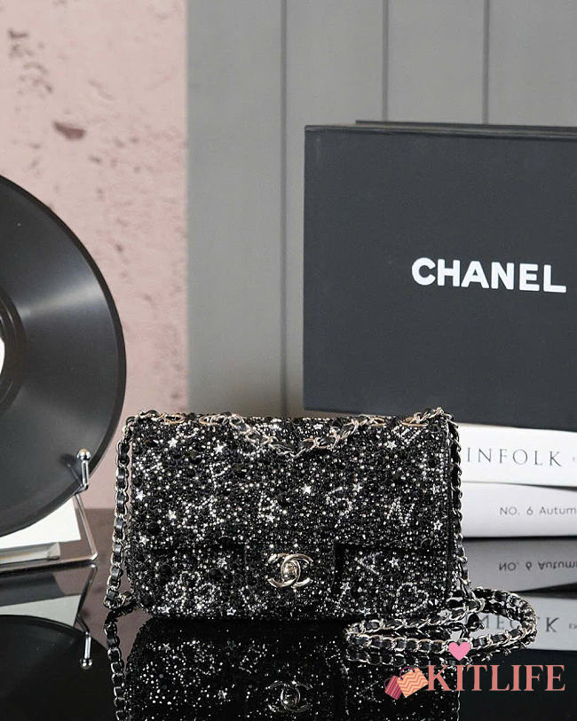 Kitlife Chanel CF black full diamond bag - 20x10x7 cm - 1