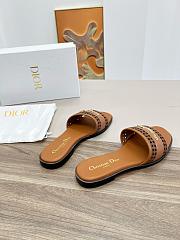 kitlife D-Lane Slide Brown Calfskin with Openwork Microcannage Motif - 6