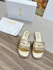 kitlife D-Lane Slide Gold Calfskin with Openwork Microcannage Motif - 1