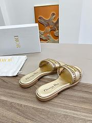 kitlife D-Lane Slide Gold Calfskin with Openwork Microcannage Motif - 3