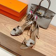 kitlife Hermes Sandals Heel height 7 cm gray - 4