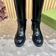 Kitlife Gucci Women's slim Horsebit boot black shiny leather - 4