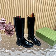 Kitlife Gucci Women's slim Horsebit boot black shiny leather - 3