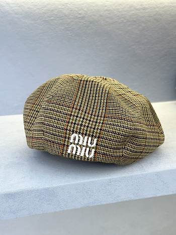 kitlife MiuMiu Prince of Wales checked wool hat