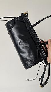 Kitlife Prada Women's Black Leather Top-handle Bag - 32x15x12cm - 5