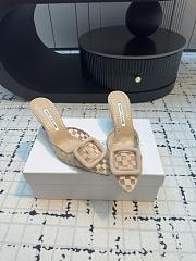 Kitlife Manolo Blahnik Beige Maysalebi Mules 7cm - 4