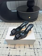 Kitlife Manolo Blahnik Black Maysalebi Mules 7cm - 3