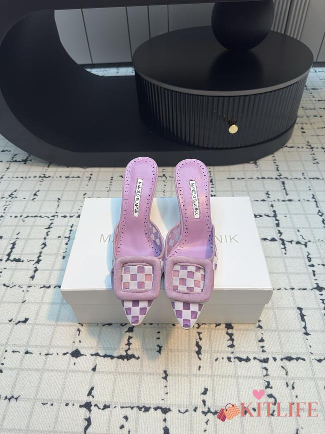 Kitlife Manolo Blahnik Violet Maysalebi Mules 7cm - 1