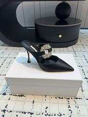 kitlife Manolo Blahnik Maidugura 90mm satin mules black - 6