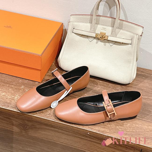 kitlife Hermes flats ballet brown - 1