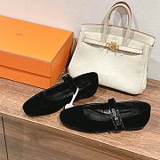 kitlife Hermes flats ballet velvet black - 1