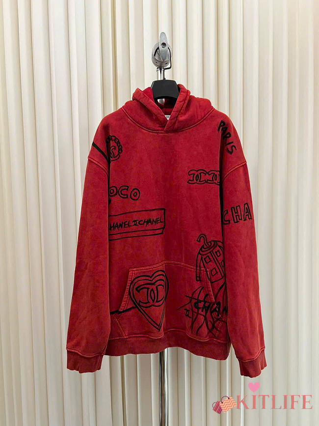 kitlife Chanel red hodie  - 1