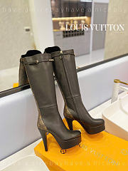 kitlife Louis Vuitton hight boot black heels 3cm - 6