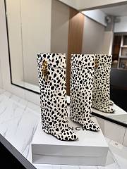 Kitlife Givenchy Shark Lock Stiletto boots in pony with leopard print  - 3