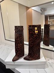 Kitlife Givenchy Shark Lock Stiletto boots in pony with leopard print brown - 5