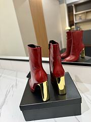 kitlife Saint Laurent Saint Laurent Auteuil Pointed Toe Ankle Boots red Heel 10.5cm - 2