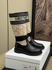 Dior D-Major Boot Beige and Black Cannage Tweed and Black Calfskin  - 1