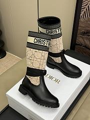 Dior D-Major Boot Beige and Black Cannage Tweed and Black Calfskin  - 5