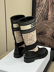 Dior D-Major Boot Beige and Black Cannage Tweed and Black Calfskin  - 3