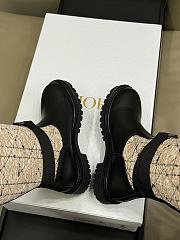 Dior D-Major Boot Beige and Black Cannage Tweed and Black Calfskin  - 2